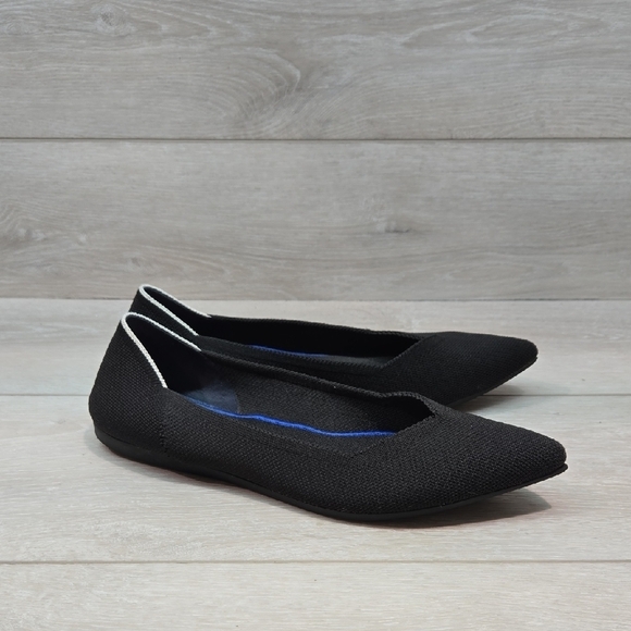 Rothy's Black Women's The Pointed Toe Knit Flats Shoes Sz 9